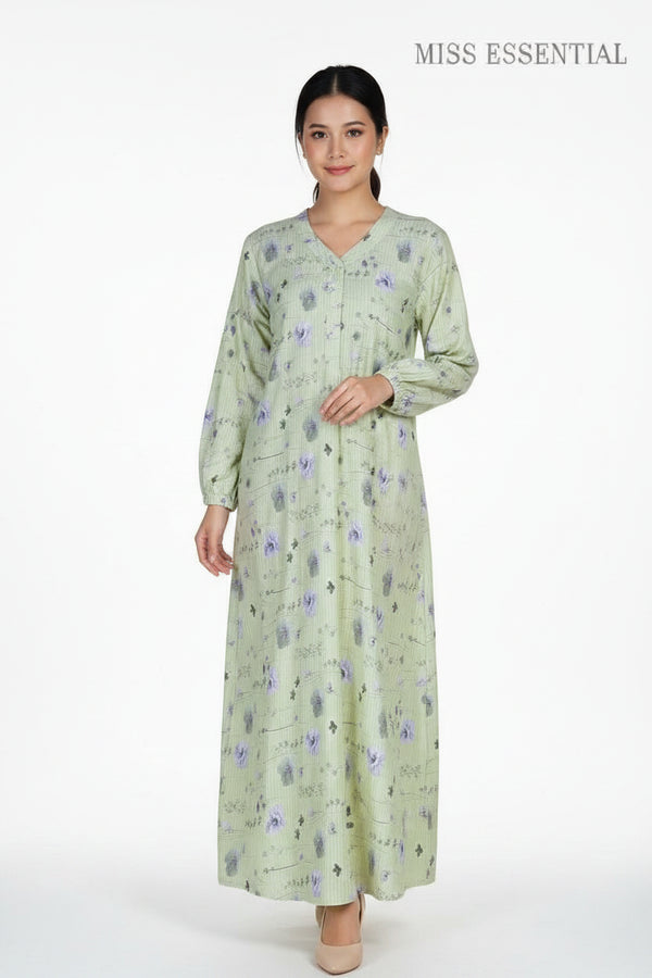 Abaya Printed Yellow