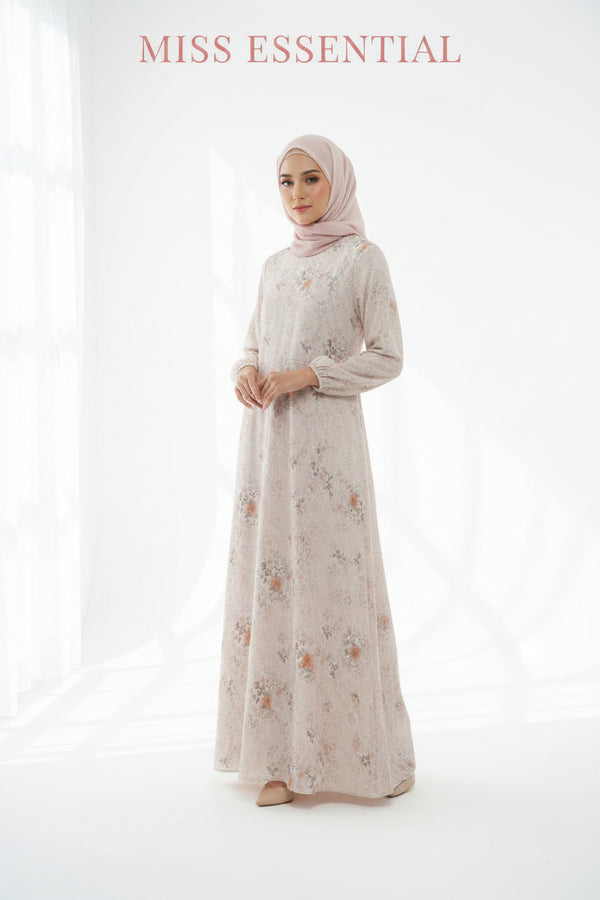 Abaya Printed-Pink