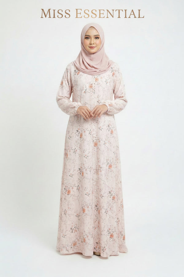 Abaya Printed-Pink