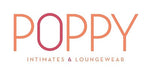 Poppy Intimates & Loungewear logo with colorful text on a white background