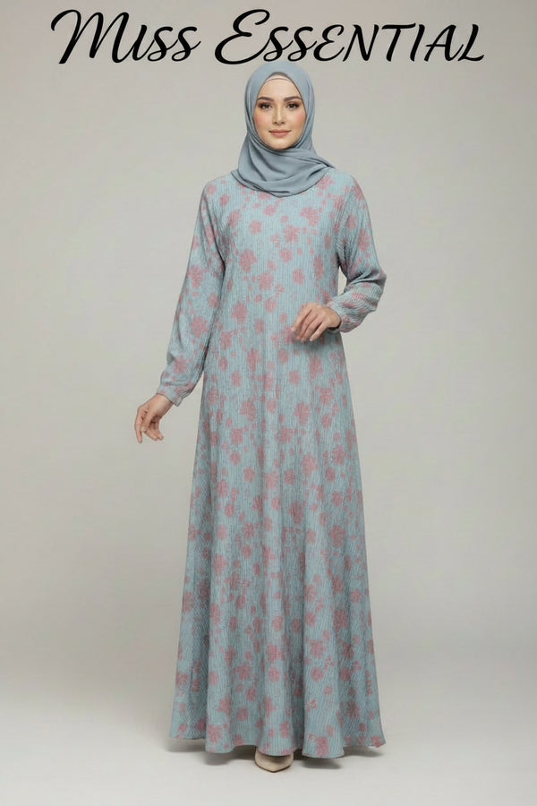 Abaya Printed-BLUE
